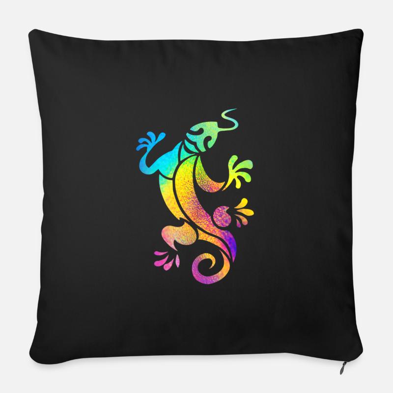 Mehrfarbiger Salamander - Sofakissenbezug 45 x 45 cm - Schwarz