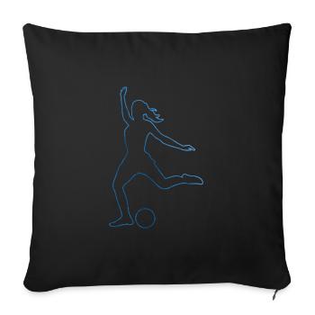 Football masculin Football féminin Football - Housse de coussin décorative 45 x 45 cm - noir - Devant