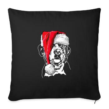 Père Noël Grand Bouvier Suisse Noël - Housse de coussin décorative 45 x 45 cm - noir - Devant