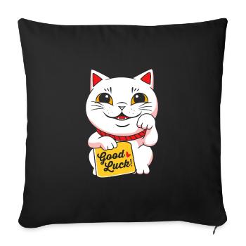 Maneki Neko Japan Lucky Charm - Sofa pillowcase 17,3'' x 17,3'' (45 x 45 cm) - black - Front