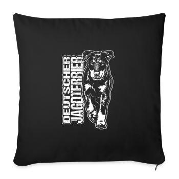 GERMAN HUNTING TERRIER Dogs Portrait Hunting Dogs - Sofa pillowcase 17,3'' x 17,3'' (45 x 45 cm) - black - Front
