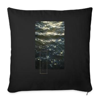 Wellen (EPHEMERAL-Serie) - Sofakissenbezug 45 x 45 cm - Schwarz - Vorne