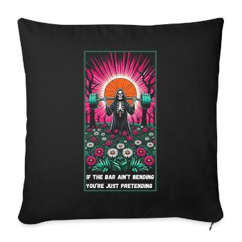 Grim Reaper Powerlifting Gym & Bodybuilding - Sofa pillowcase 17,3'' x 17,3'' (45 x 45 cm) - black - Front