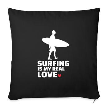 J’adore surfer - Housse de coussin décorative 45 x 45 cm - noir - Devant