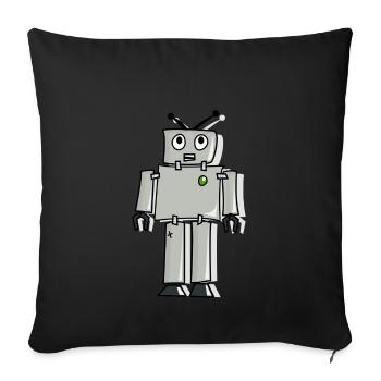 robot - Sofa pillowcase 17,3'' x 17,3'' (45 x 45 cm) - black - Front