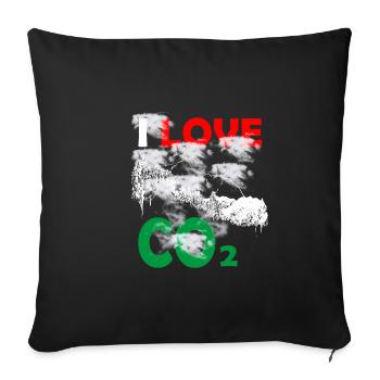 I love Co2 - Sofa pillowcase 17,3'' x 17,3'' (45 x 45 cm) - black - Front