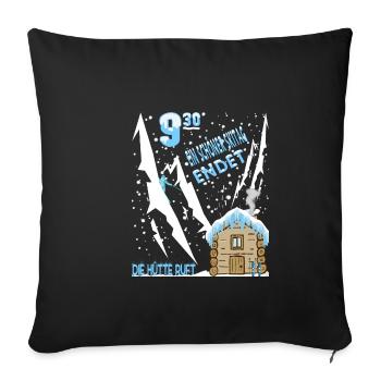 A nice day of skiing comes to an end the hut calls - Sofa pillowcase 17,3'' x 17,3'' (45 x 45 cm) - black - Front