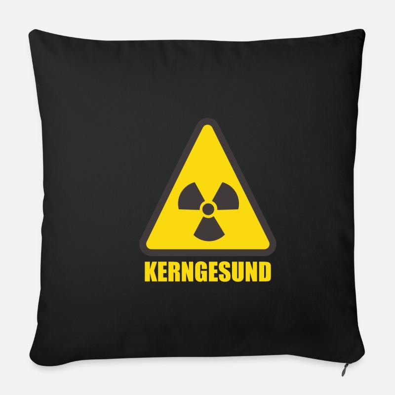 Kerngesund Radioaktiv Nuklear Atomkraft Biohazard - Sofakissenbezug 45 x 45 cm - Schwarz