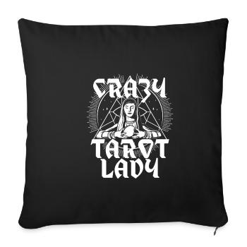Crazy Tarot Lady Satanism Witchcraft - Sofa pillowcase 17,3'' x 17,3'' (45 x 45 cm) - black - Front