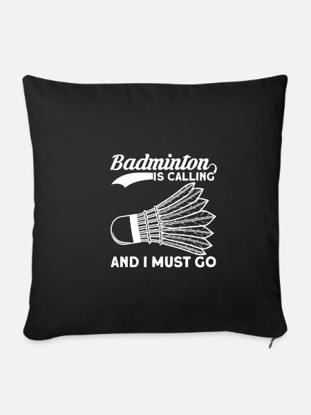 Badminton Federball - Sofakissenbezug 45 x 45 cm - Schwarz