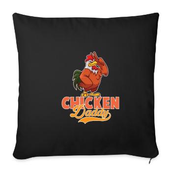 Poulet Papa Poulets Poulet Père - Housse de coussin décorative 45 x 45 cm - noir - Devant