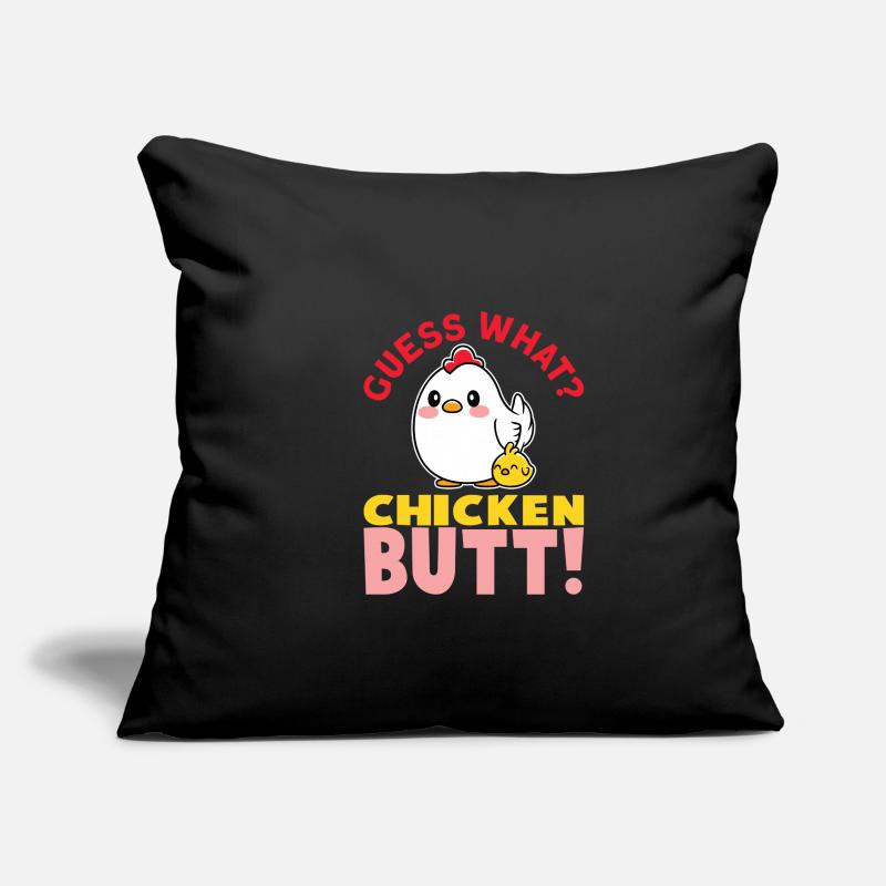 Devinez quel poulet butt poulet coq fermier poulet Housse de coussin décorative 45 x 45 cm