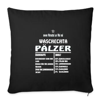 Drôle de Waschechta Pälzer Pfälzer Pfalz dialecte - Housse de coussin décorative 45 x 45 cm - noir - Devant