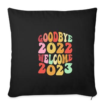 Happy New Year 2023 New Year's Eve Christmas - Sofa pillowcase 17,3'' x 17,3'' (45 x 45 cm) - black - Front