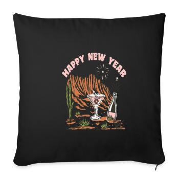 Happy New Year New Year's Eve New Year Christmas - Sofa pillowcase 17,3'' x 17,3'' (45 x 45 cm) - black - Front