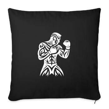 Boxe thaïlandaise Tribal Tattoo Fist Boxer Fighter - Housse de coussin décorative 45 x 45 cm - noir - Devant