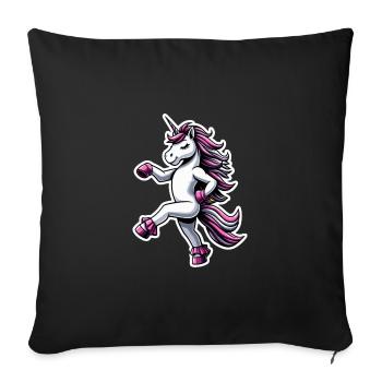 Unicorn Dance Pink - Sofa pillowcase 17,3'' x 17,3'' (45 x 45 cm) - black - Front