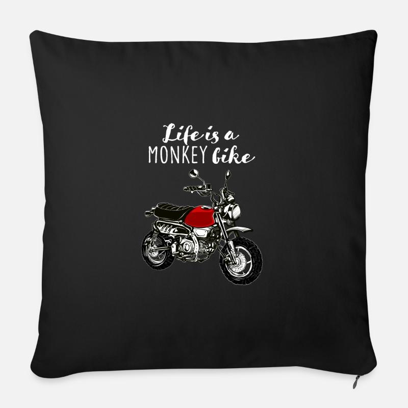 Life is a Monkey Bike - Sofakissenbezug 45 x 45 cm - Schwarz