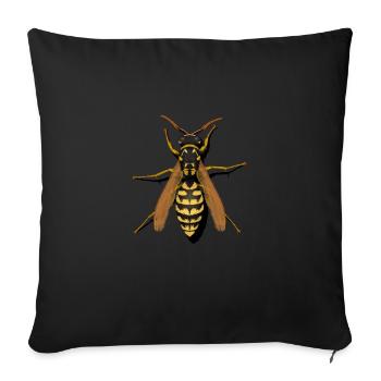 wasp - Sofa pillowcase 17,3'' x 17,3'' (45 x 45 cm) - black - Front
