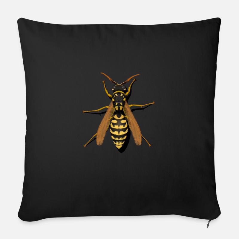 Wespe - Sofakissenbezug 45 x 45 cm - Schwarz