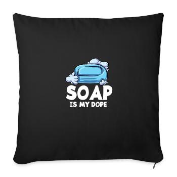 Seife Soap Hygiene Waschen Seifenherstellung - Sofakissenbezug 45 x 45 cm - Schwarz - Vorne