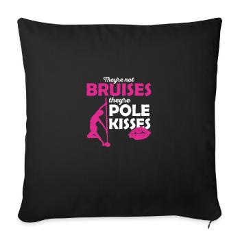 Poledance Kuss Pole Tänzerin Stangentanz - Sofakissenbezug 45 x 45 cm - Schwarz - Vorne