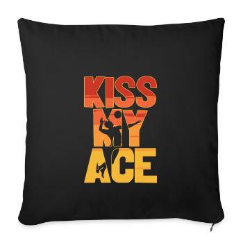 Kiss my ace cool cooler Volleyball Spruch englisch - Sofakissenbezug 45 x 45 cm - Schwarz - Vorne