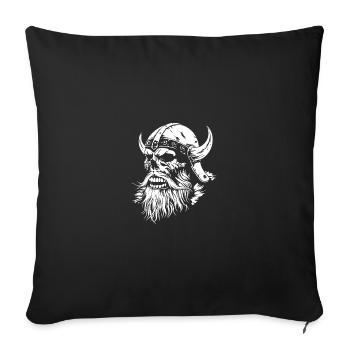 Crâne de Viking - Housse de coussin décorative 45 x 45 cm - noir - Devant