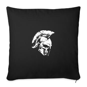 Spartaner Totenkopf Gladiator - Sofakissenbezug 45 x 45 cm - Schwarz - Vorne