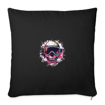 Ski Skull Masque de ski Skull - Housse de coussin décorative 45 x 45 cm - noir - Devant