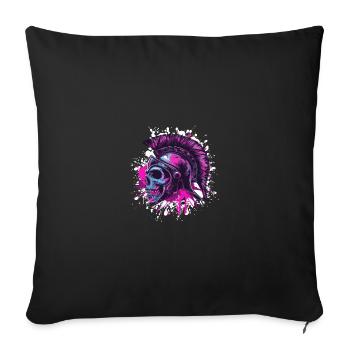 Casque Spartan Skull Spartan - Housse de coussin décorative 45 x 45 cm - noir - Devant