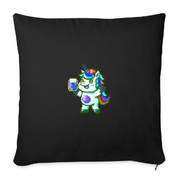 Fête de la bière de licorne Célébrer coloré - Housse de coussin décorative 45 x 45 cm - noir - Devant