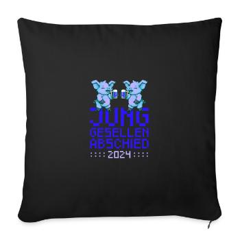 Cochon Enterrement de vie de jeune fille 2024 Fête - Housse de coussin décorative 45 x 45 cm - noir - Devant
