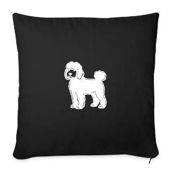 Poodle Dog Silhouette - Sofa pillowcase 17,3'' x 17,3'' (45 x 45 cm) - black - Front