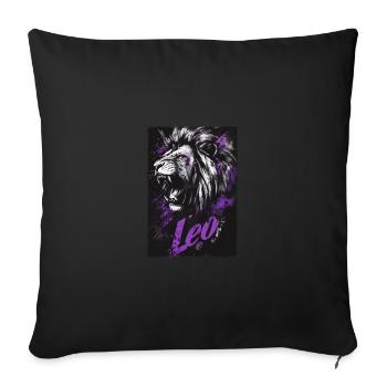 Löwe Leo - Sofa pillowcase 17,3'' x 17,3'' (45 x 45 cm) - black - Front