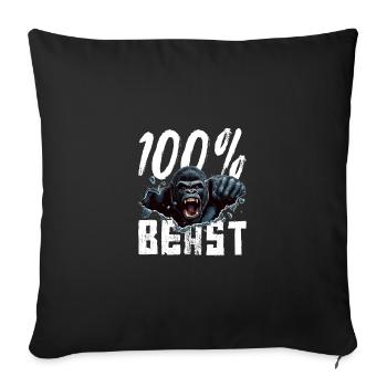 Gorilla Beast Power - Sofa pillowcase 17,3'' x 17,3'' (45 x 45 cm) - black - Front