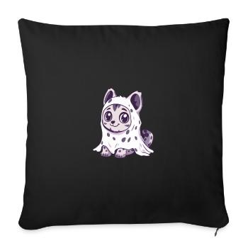 Hyène Halloween Drôle Fantôme - Housse de coussin décorative 45 x 45 cm - noir - Devant