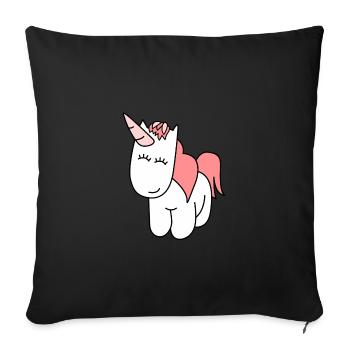 Licorne mignonne | Princesse, Conte De Fées, Cadeau - Housse de coussin décorative 45 x 45 cm - noir - Devant