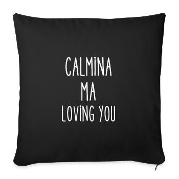 calmina ma loving you - Housse de coussin décorative 45 x 45 cm - noir - Devant