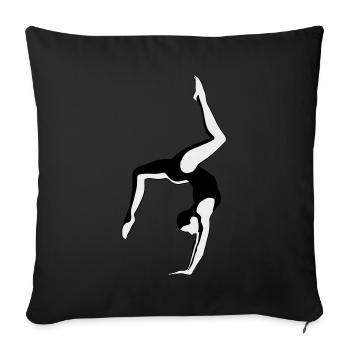 Gymnastics, Gymnast - Girls and Women's Gymnastics - Sofa pillowcase 17,3'' x 17,3'' (45 x 45 cm) - black - Front