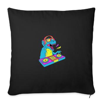 Rave Raver Musique techno Techno basse Table de mixage - Housse de coussin décorative 45 x 45 cm - noir - Devant