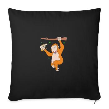 Orang-outan - Housse de coussin décorative 45 x 45 cm - noir - Devant