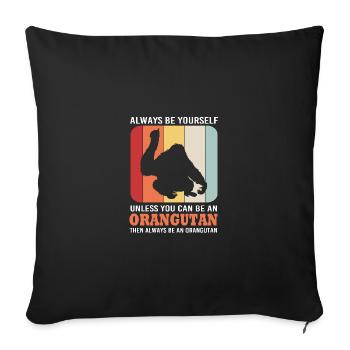 Orangutan - Sofa pillowcase 17,3'' x 17,3'' (45 x 45 cm) - black - Front