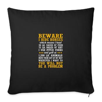 Dressage Dressage Cheval Dressage Cavalier - Housse de coussin décorative 45 x 45 cm - noir - Devant