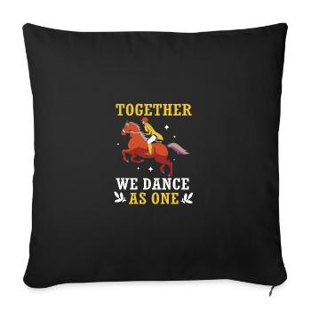 Dressage Dressage Cheval Dressage Cavalier - Housse de coussin décorative 45 x 45 cm - noir - Devant