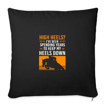 Dressage Dressage Cheval Dressage Cavalier - Housse de coussin décorative 45 x 45 cm - noir - Devant