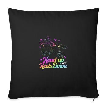 Dressage Dressage Cheval Dressage Cavalier - Housse de coussin décorative 45 x 45 cm - noir - Devant