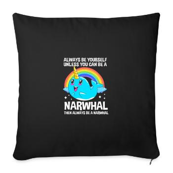Narval - Housse de coussin décorative 45 x 45 cm - noir - Devant