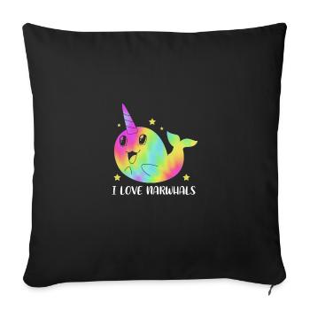 Narval - Housse de coussin décorative 45 x 45 cm - noir - Devant