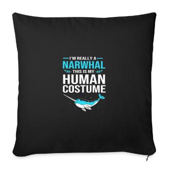 Narval - Housse de coussin décorative 45 x 45 cm - noir - Devant